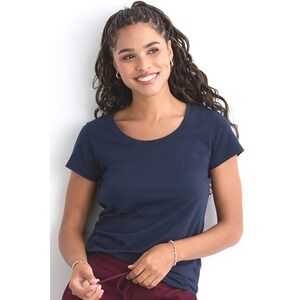 Theory Navy Blue Scoop Neck Cap Sleeve Cotton Spandex tshirt luxury day layers l